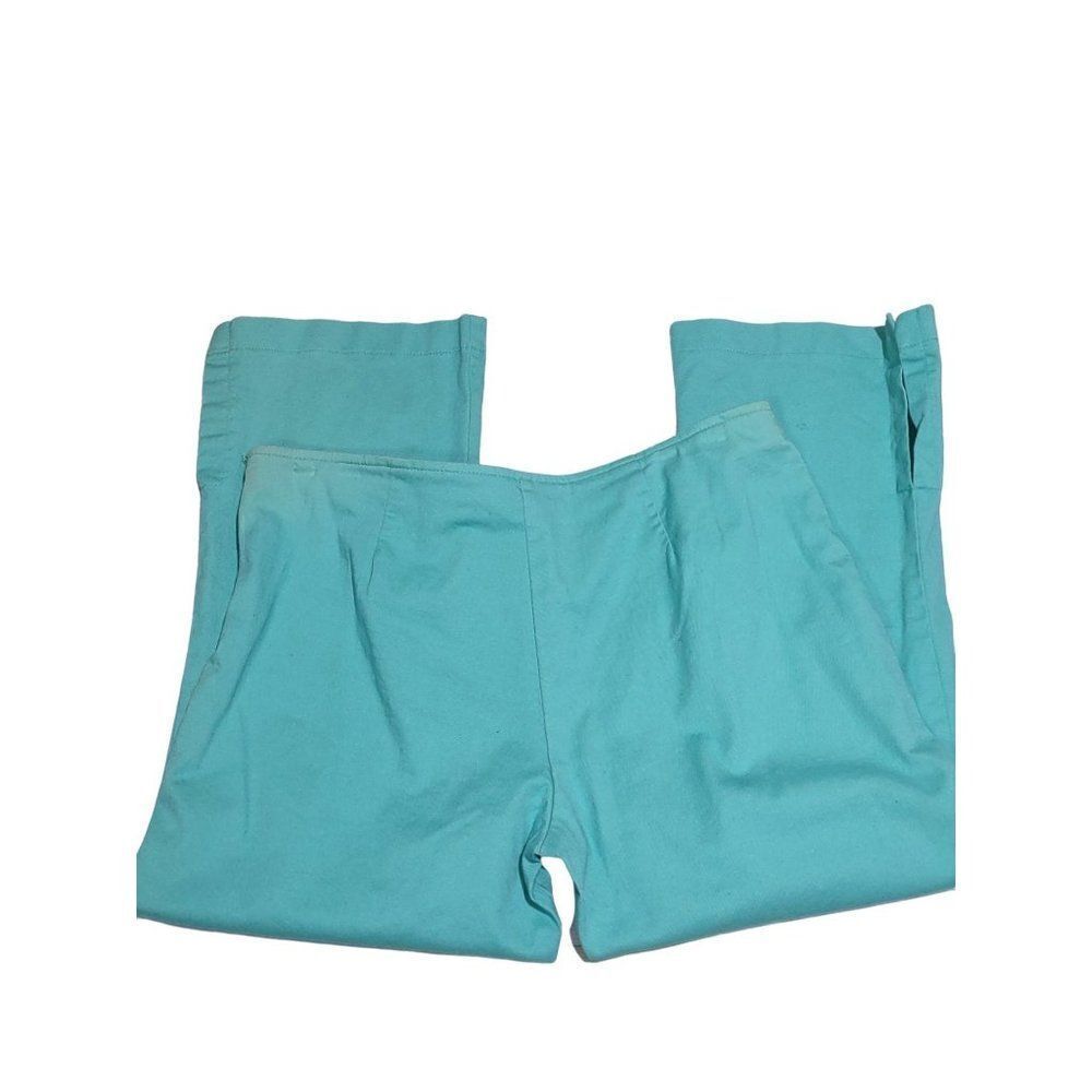 VTG The Attic USA Size 9 90s Teal High Rise Stretch Capri Pants